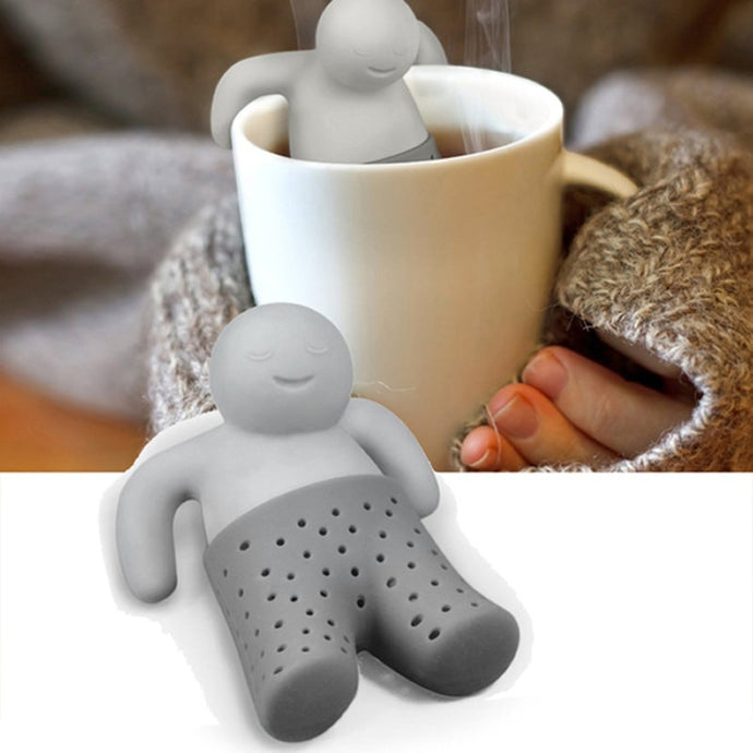 Infuseur à thé Silicone réutilisable en forme de bonhomme gris détendu - Perfect Kitchen