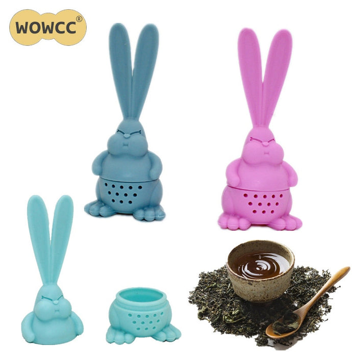 Infuseur à thé Silicone réutilisable en forme de Lapin, rose ou gris, plusieurs coloris disponibles ! - Perfect Kitchen