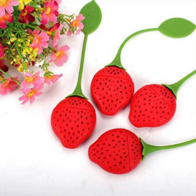 Infuseur à thé Silicone réutilisable en forme de fraise - Perfect Kitchen