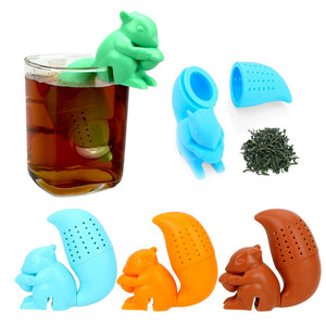 Infuseur à thé Silicone réutilisable en forme d'Écureuil Mignon.  En stock , Plusieurs couleurs disponibles ! - Perfect Kitchen